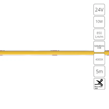 Светодиодная лента 24V 10W m 4000К 5м IP20 Arte Lamp LANE A2432005-02-4K